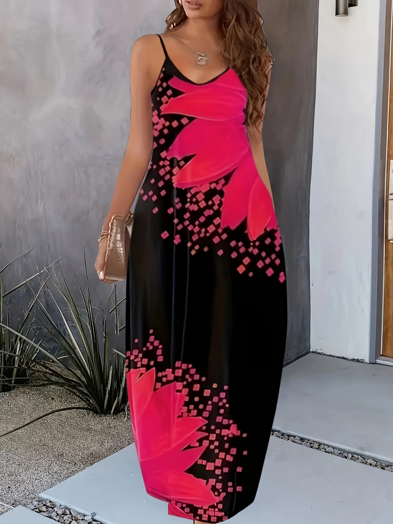 strapless open back dress Solid Cami Maxi Slit Dress – Wholesale Capella Apparel main image 0
