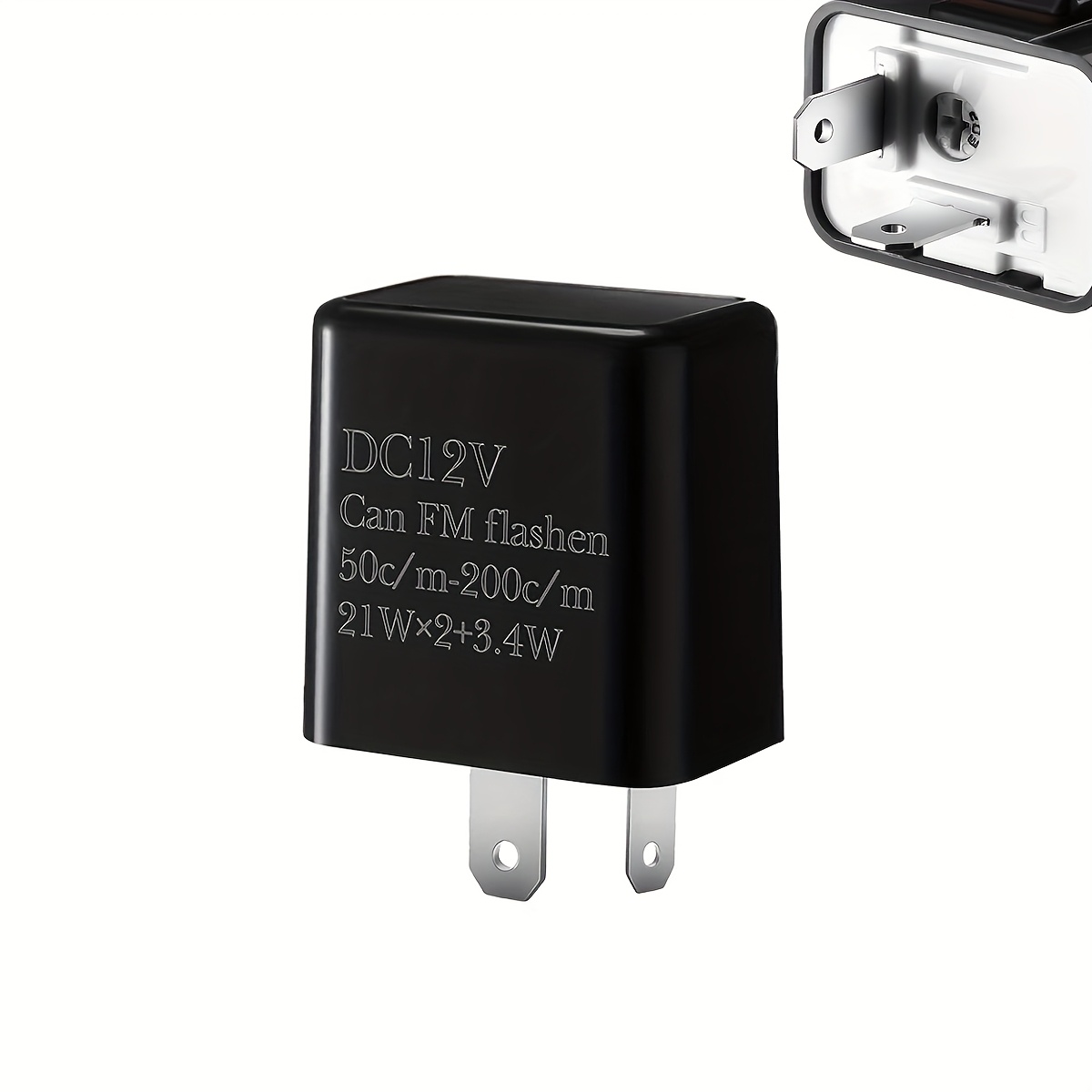 TEMU 12v 2-pin Silent Flasher Relay For Led Turn Signal - (1-pack)
