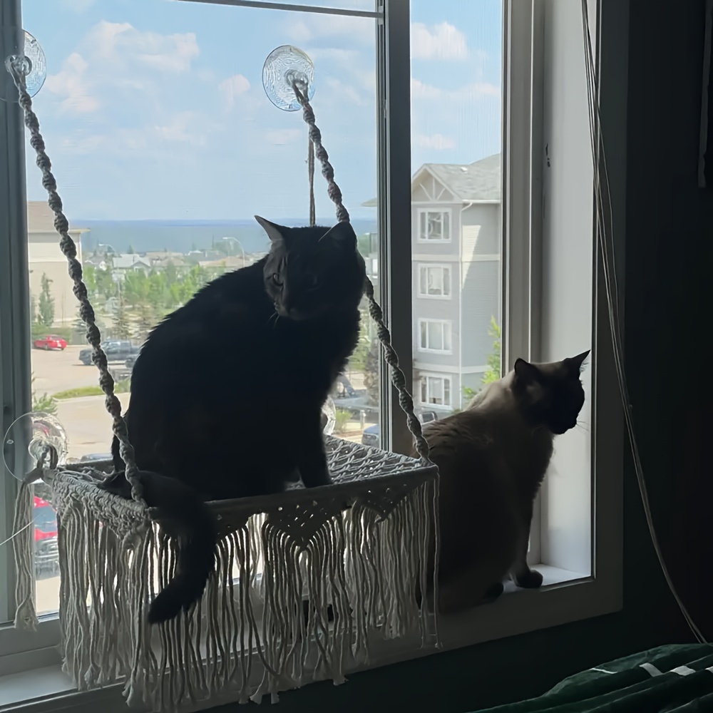 

Cozy Cat Window Perch - Suction Cup Mounted Hammock Bed For Cats, Silicone Sunbathing Swing Nest For Balcony & Glass Views