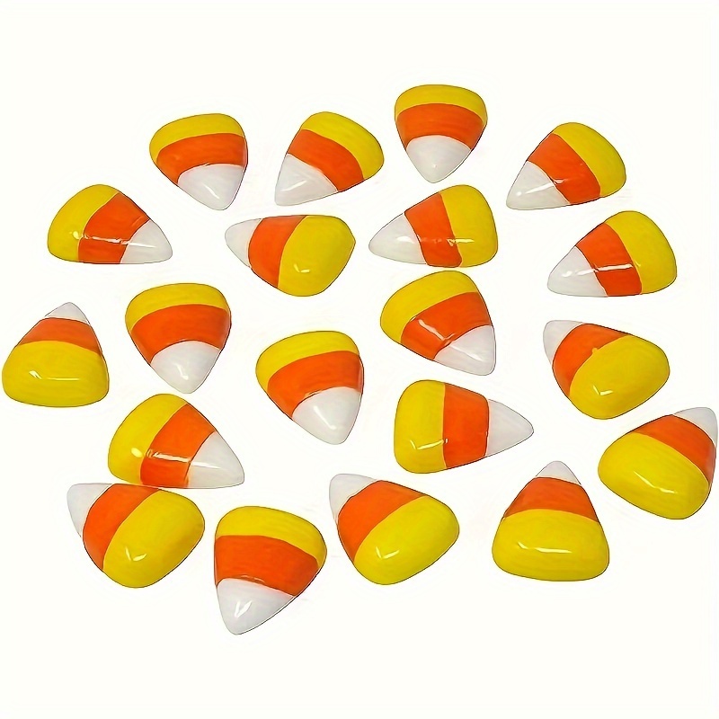 

20pcs Resin Candy Charms, Halloween Easter Candy Corn Cabochons For Diy Phone Case, Jewelry Making, And Craft Supplies