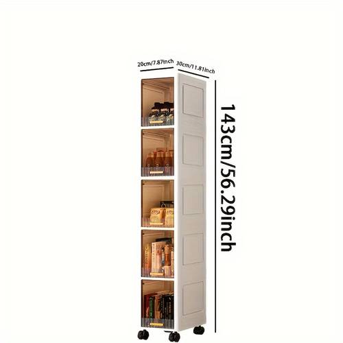 item picture 1pc storage cabinet living room organizer for snacks multi layer cabinet clothes storage cabinet home dust proof shelf