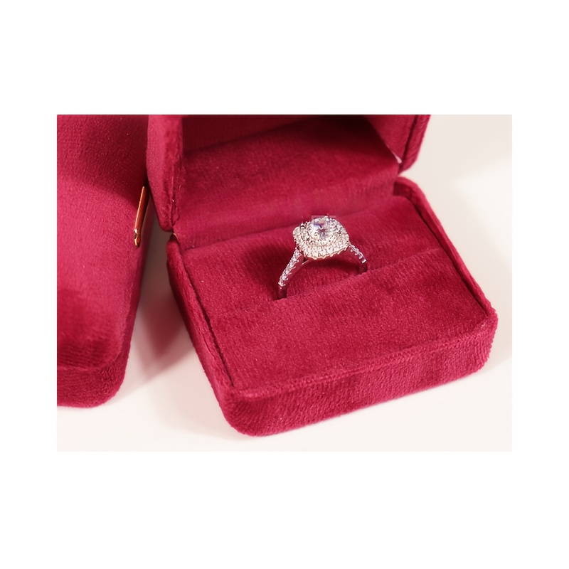 Solid Color Velvet Metallic Iron Box for Rings & Pendants