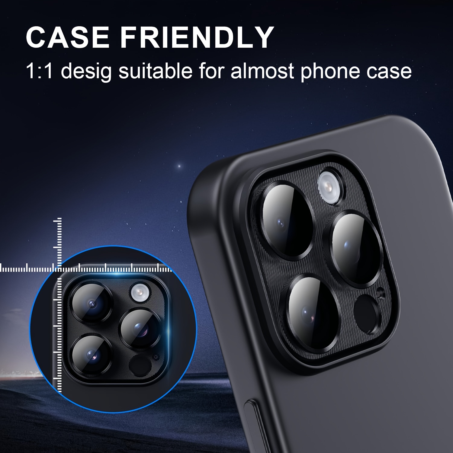 1pc Compatible with iPhone 11/12/13/14/15/16 Pro Max Plus Mini Metal Camera Lens Protector, Scratch Resistant and Long-lasting