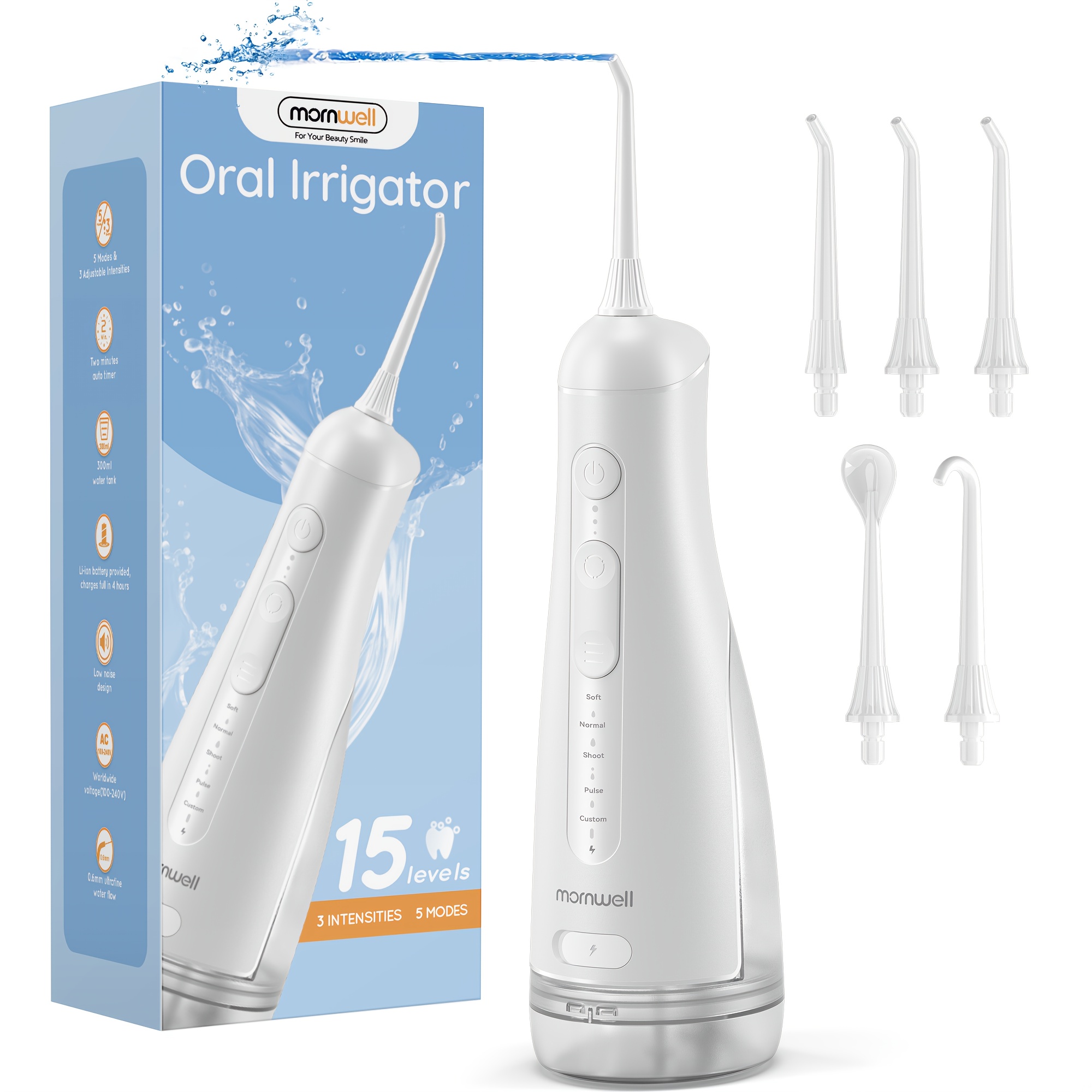 Portable Water Flosser with 5 Modes and 3 Levels