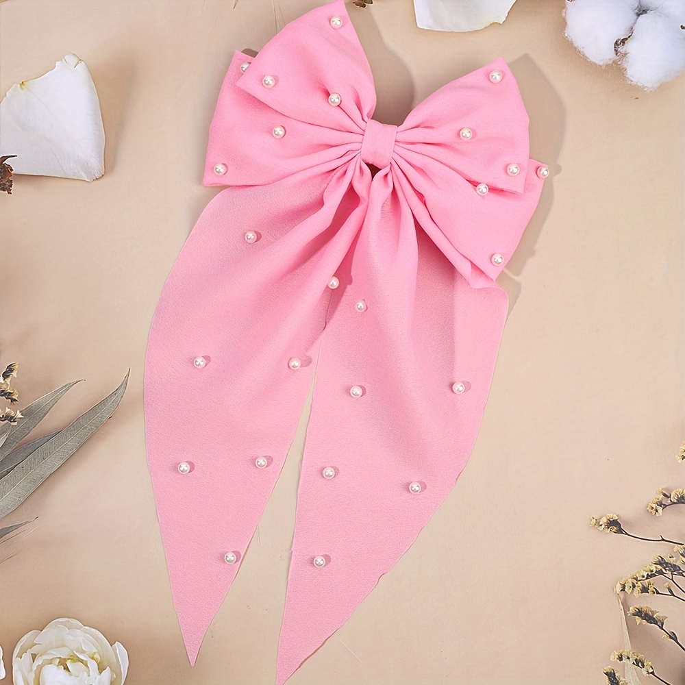 1pc elegangt bow hair clips solid color fabric polyester - Temu
