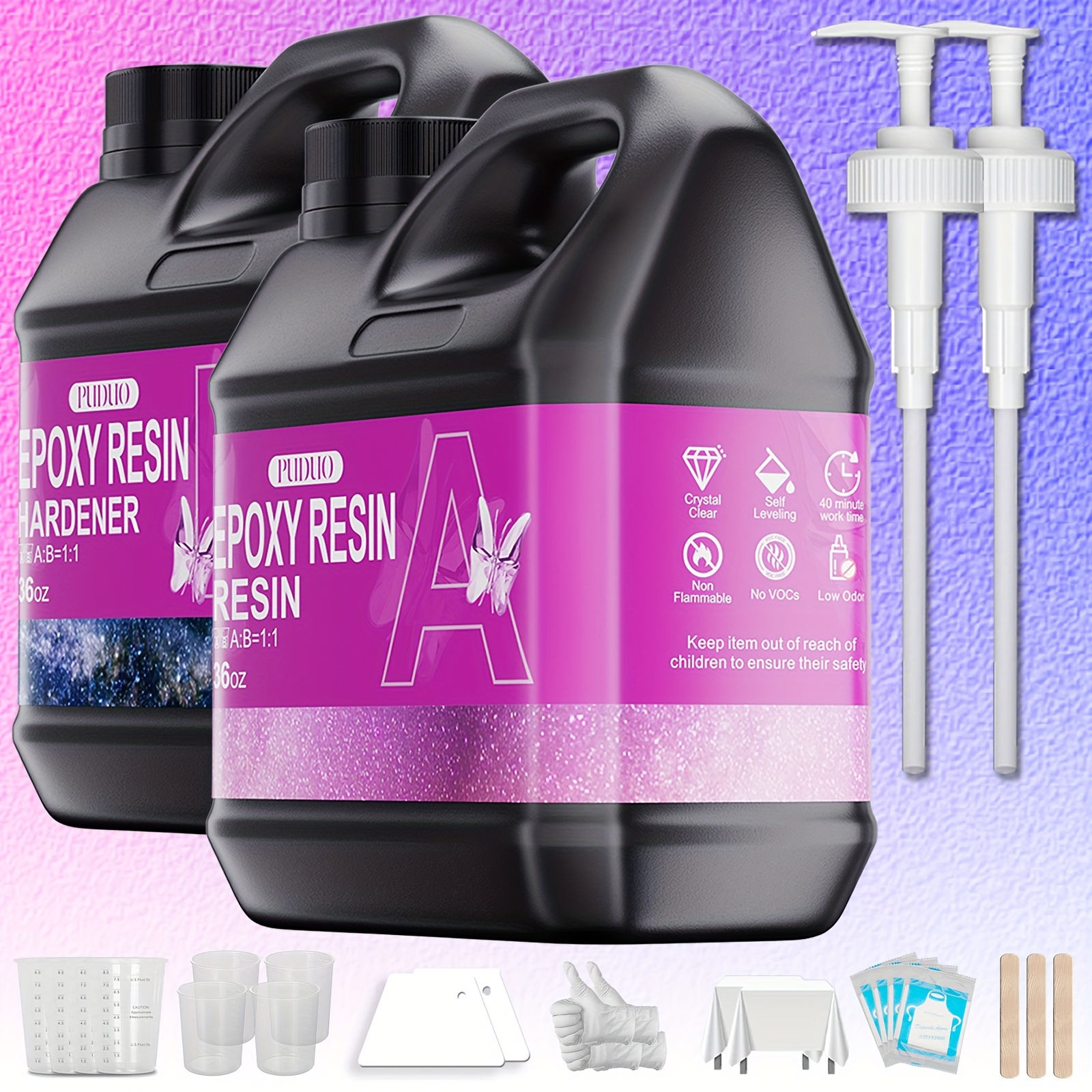 

Epoxy Resin Kit 72oz, Newly Formulated Epoxy Resin, Strong, -free, Anti-yellowing Art Resin That, Suitable For Casting, Diy, Resin Art, Molds, Jewelry, 1:1