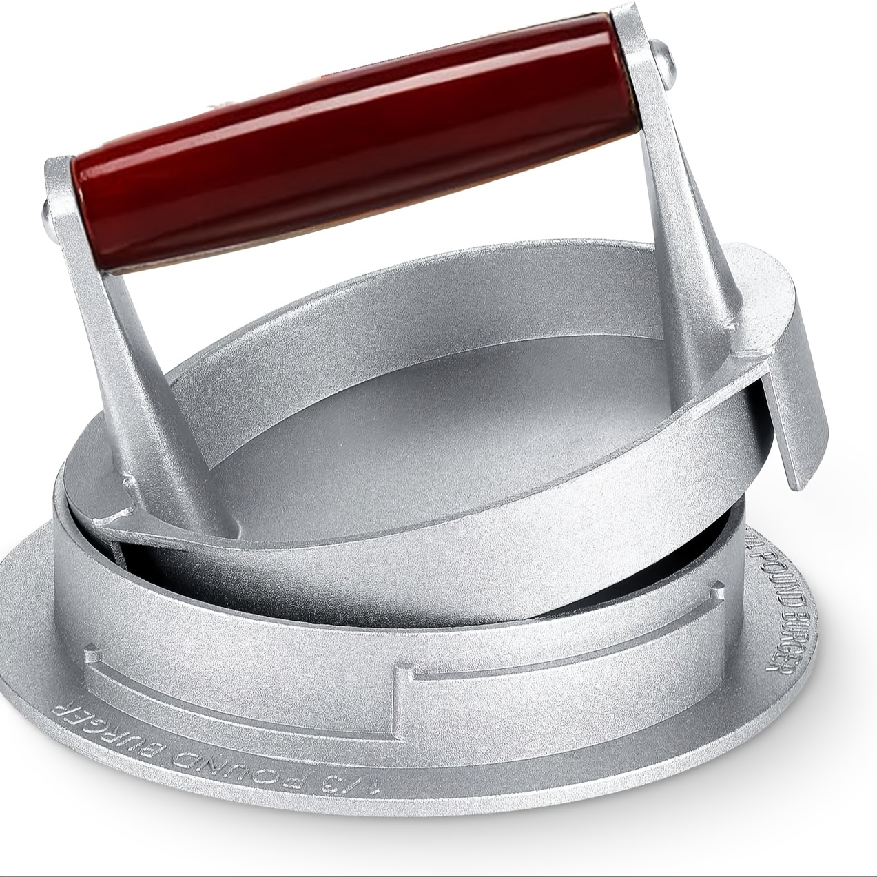 Image of Adjustable Hamburger Press Patty Maker - 1/4lb 1/3lb 1/2lb Cast Aluminum Ring Mold With 3-in-1 Slider Sausage Press, Stainless Steel 304, Perfect Gift For