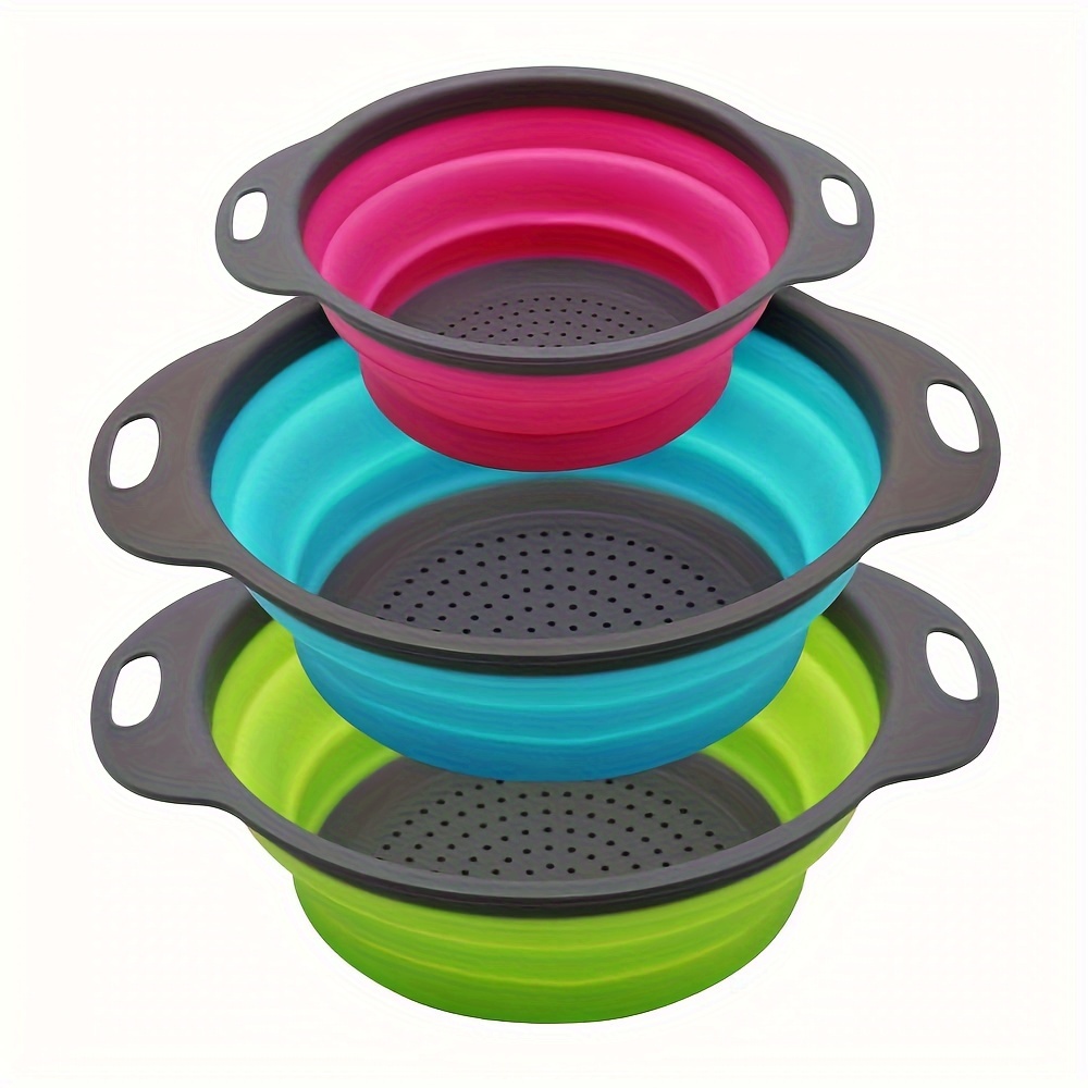 

Colander Set Of 3 Round Strainer Set - 2 Pcs 4 Quart Pcs 2 Quart- For Draining Pasta, And (, , Purple)