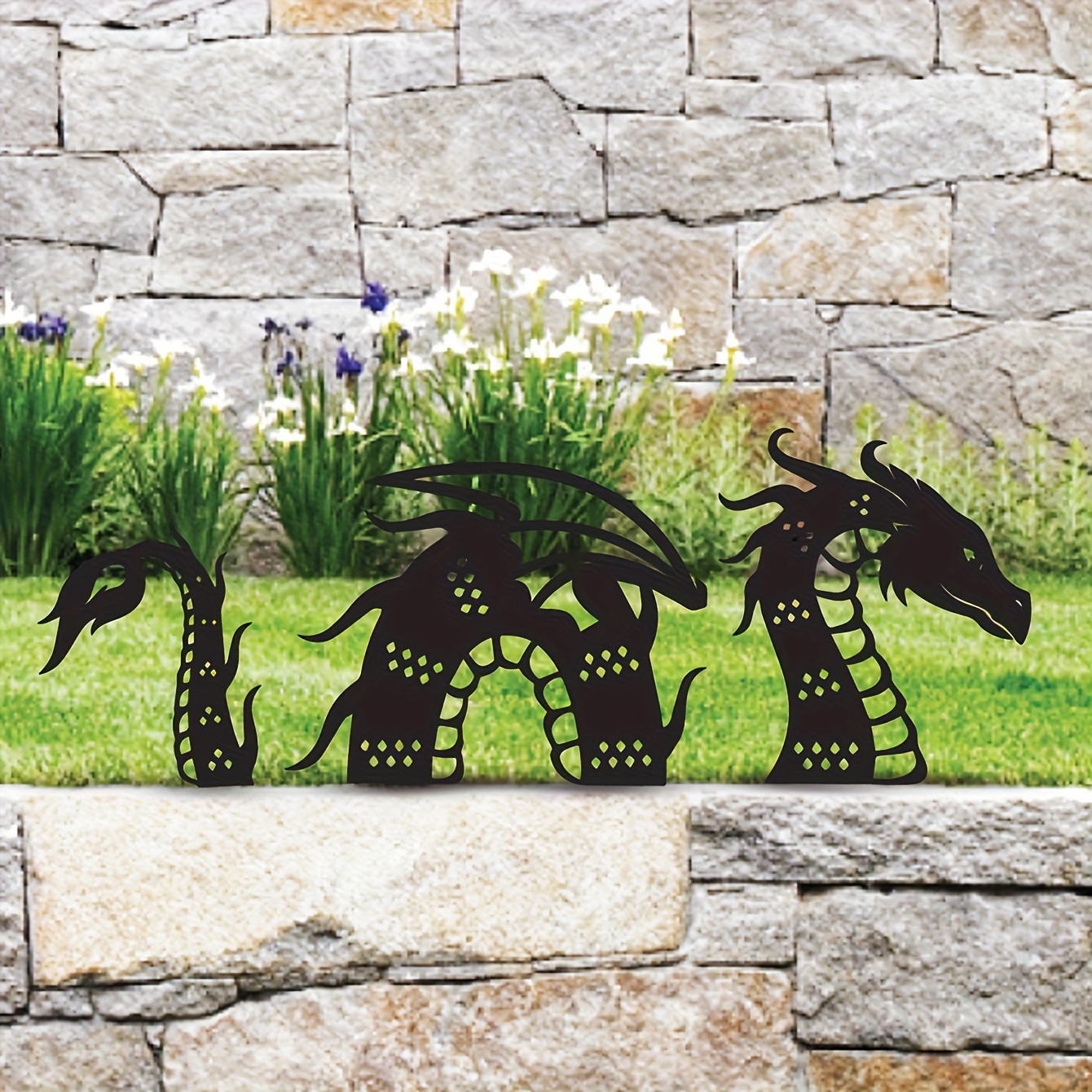 

Enhance Your Garden With A Magical 3pc Dragon Garden Stake Set!the Garden Is Wonderful!
