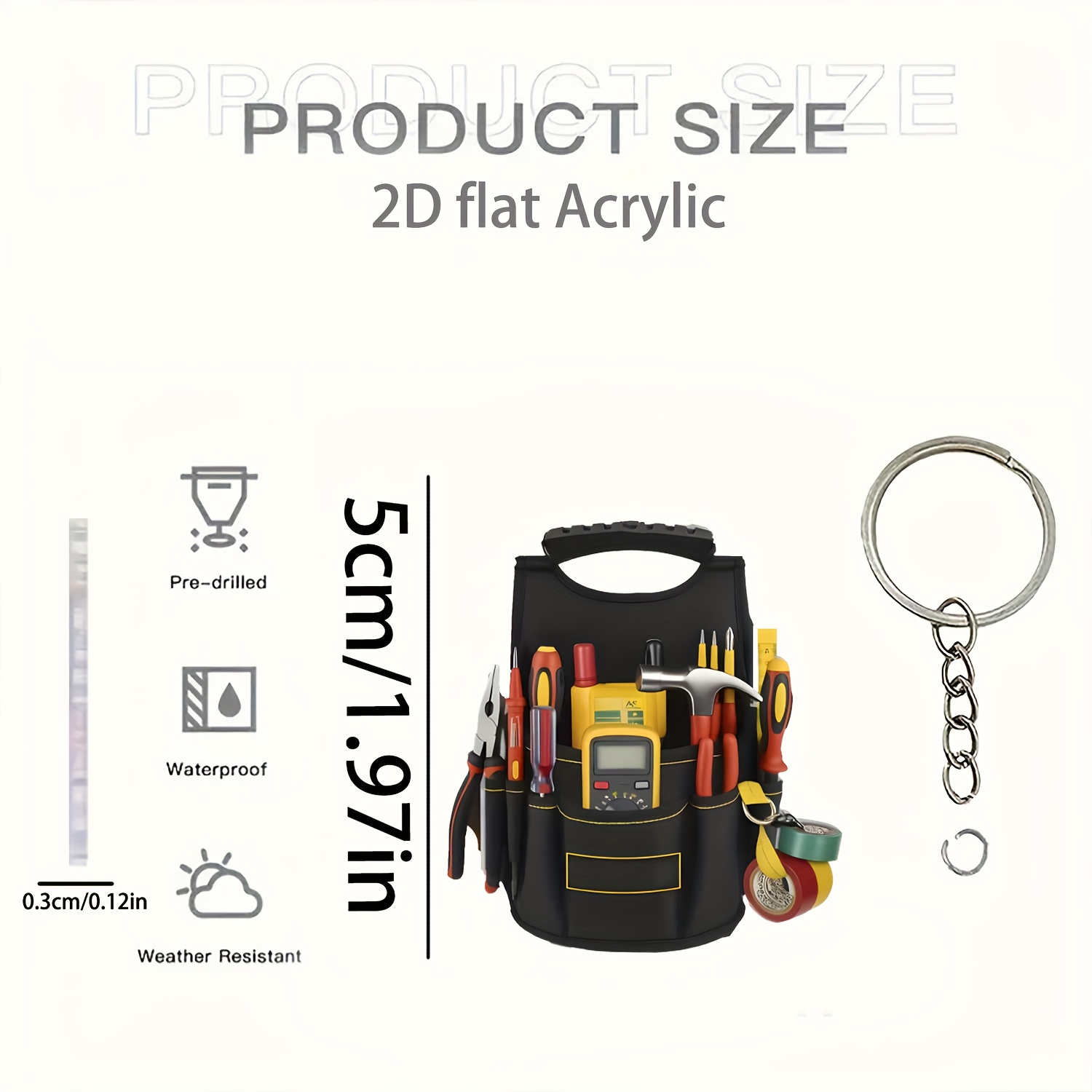 TEMU 2d Flat 1pc Ornament Tool Bag Keychain, Key Chain - Personalized Decorative Item, Christmas Design Creative Hanging Ornament, Gift For Who Love