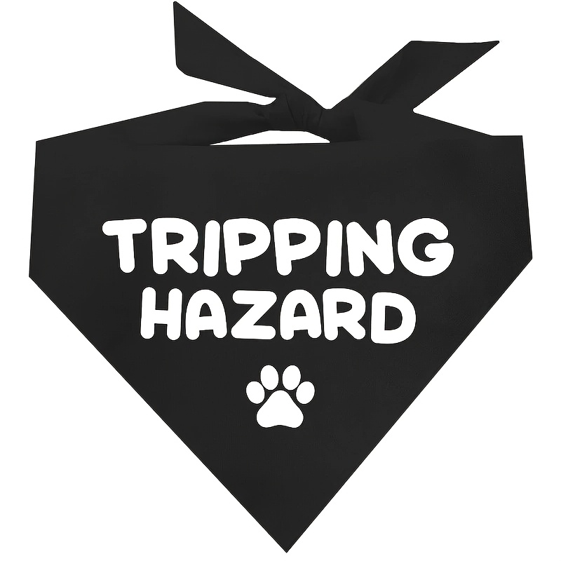 TEMU 1pc 24.8×11 Inch Dog Bandana For Hazards, Adjustable , Fun Black Neckerchief Bibs For Cats And Dogs, Pet Birthdays