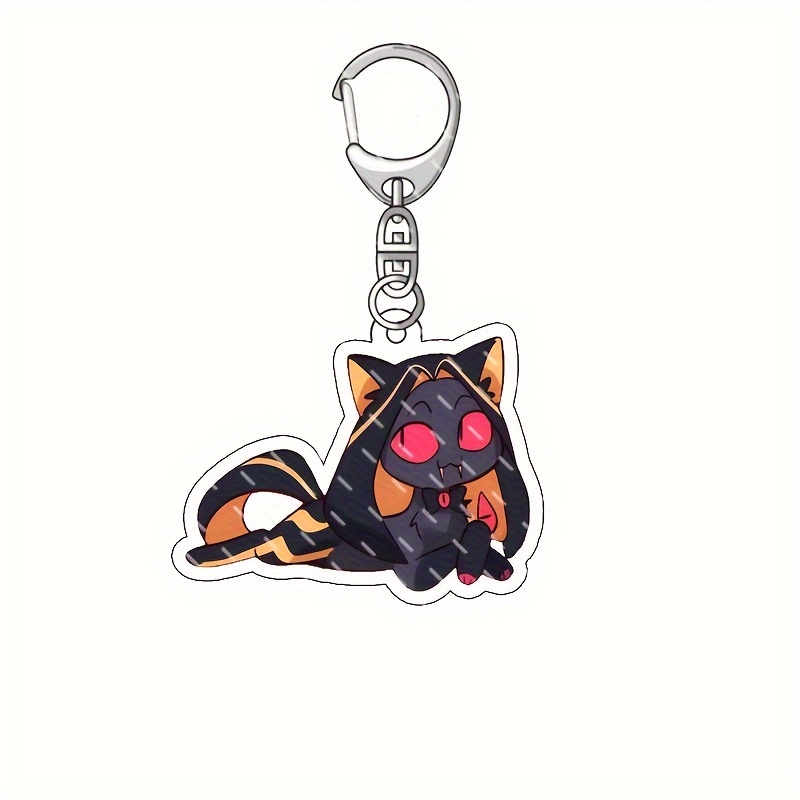 1pc Unisex Trendy Casual Key Chain With Acrylic Cartoon Pendant, Backpack, Clothes And Bag Accessories, Ideal Choice For Gift