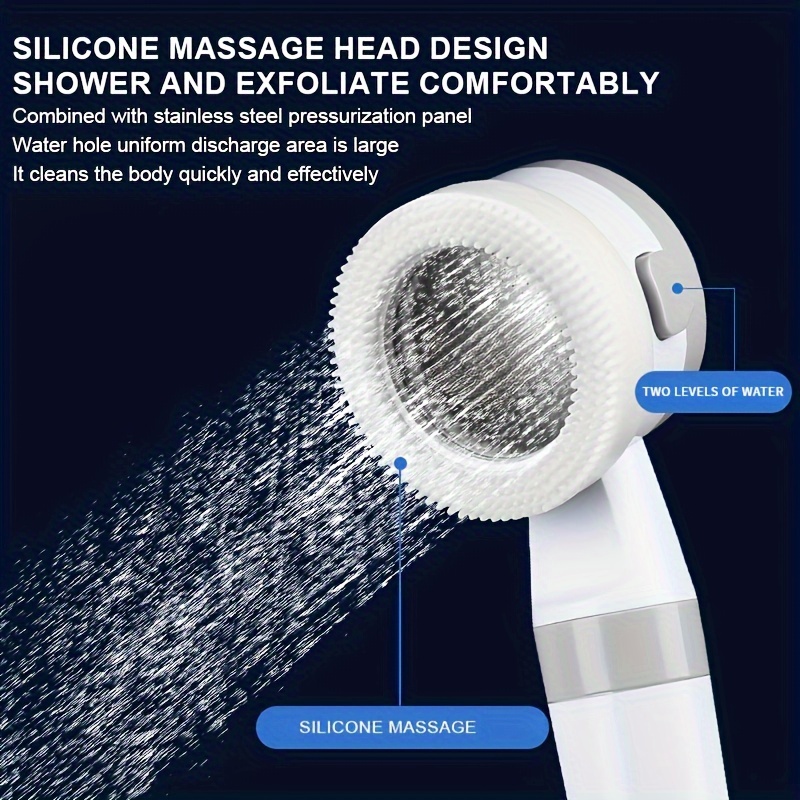 chuveiro elétrico portátil 2- para e rv com cabeça de chuveiro e escova de massagem de limpeza em silicone, bateria de capacidade de 5000mah com carregamento usb que ser usada por muito tempo, de dormitório, caminhadas, banho de animais de estimação, lavagem de carro detalhes 4