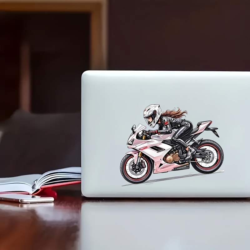 

Autocollant en vinyle imperméable pour motocycliste, autocollant anti-rayures pour voitures, ordinateurs portables, camions, motos - Idéal pour de Noël
