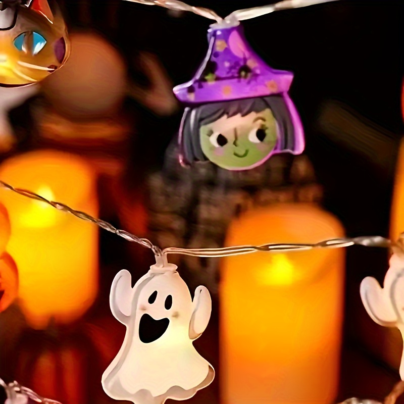 1pc LED Fairy with -like Button Control - Multi-Color Changing (Warm White, Green, Purple, Orange, Black, Yellow, , , Red, Brown, Gray, Cyan) - Indoor/ Halloween & Christmas Party Decorations - LED String with Hanging Hooks - Compatible with Pumpkins, Ghosts, Witches, Spiders, Mummies, Angels - Battery Not Included - Safe & Easy Use