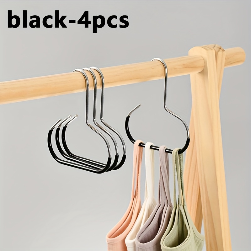 Image of 1/4pcs Multifunctional Non-slip Metal Hooks | Suitable For Underwear, Ties, Suspenders, Scarves, Belts | Wall Mount For Bathroom, Bedroom, Closet, Wardrobe, Home, Dorm Storage Rack, Drying Racks
