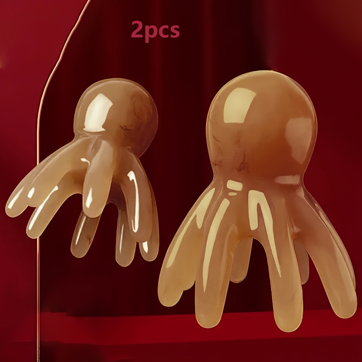 Image of 2pcs Octopus Massage Comb Meridian Dredging Head Universal Octopus Head Comb Soothing Scalp Massager