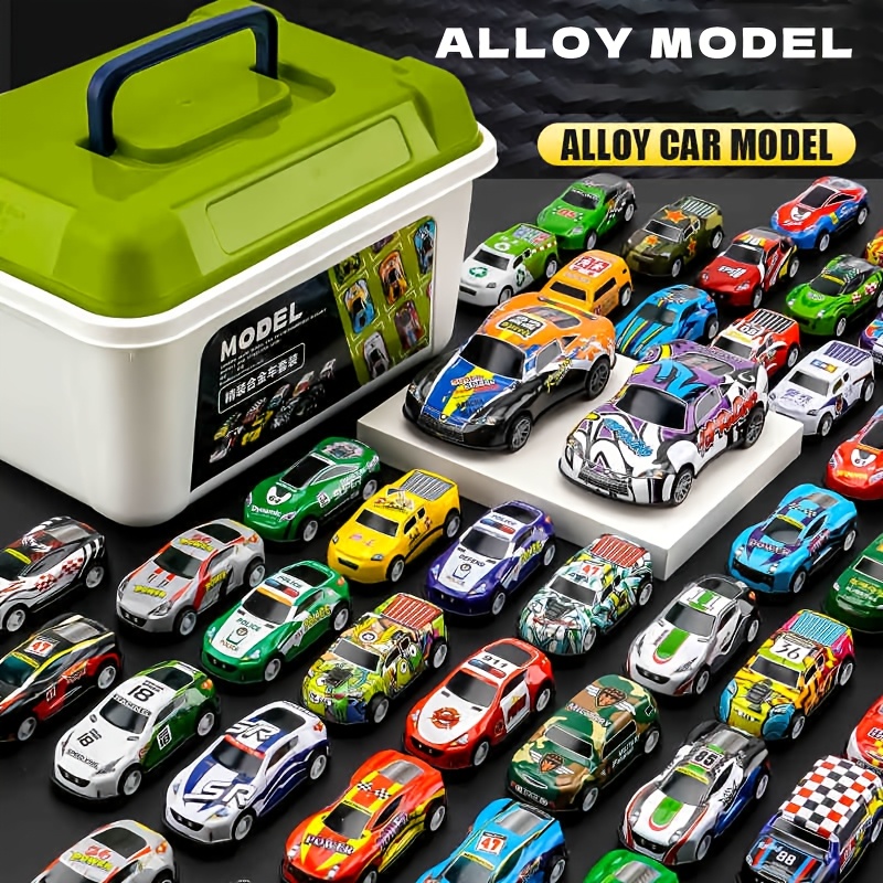 

30pcs Alloy Model Toy Set, Mixed Color Racing Set, Optional, Suitable For Boys And Girls Christmas Gifts, Birthday Gifts, Including Storage Bucket