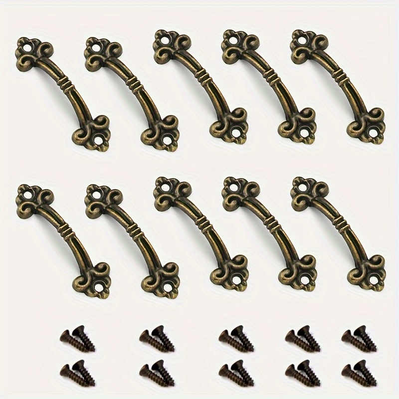 Image of 10pcs Box Knobs Alloy Handle Arch Tracery Bronze Tone For Drawer Wooden Jewelry Box Mini Handles Hardware
