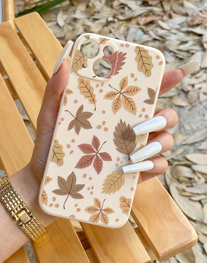 Vintage Botanical iPhone Case for 15 Pro Max/ 15 Pro/ 14 Pro Max - Fallen Leaves Embossed Design with Sapphire Camera Guard (Fits iPhone 11-15 Pro/ Max & Plus Series) | Anti-Yellowing Micro-Porous Armor, Device Cover, Mobile Accessory, Elegant Phone Cover, Premium Finish, Durable Material, Protective Shell, Fashion Lovers, Tech Enthusiasts
