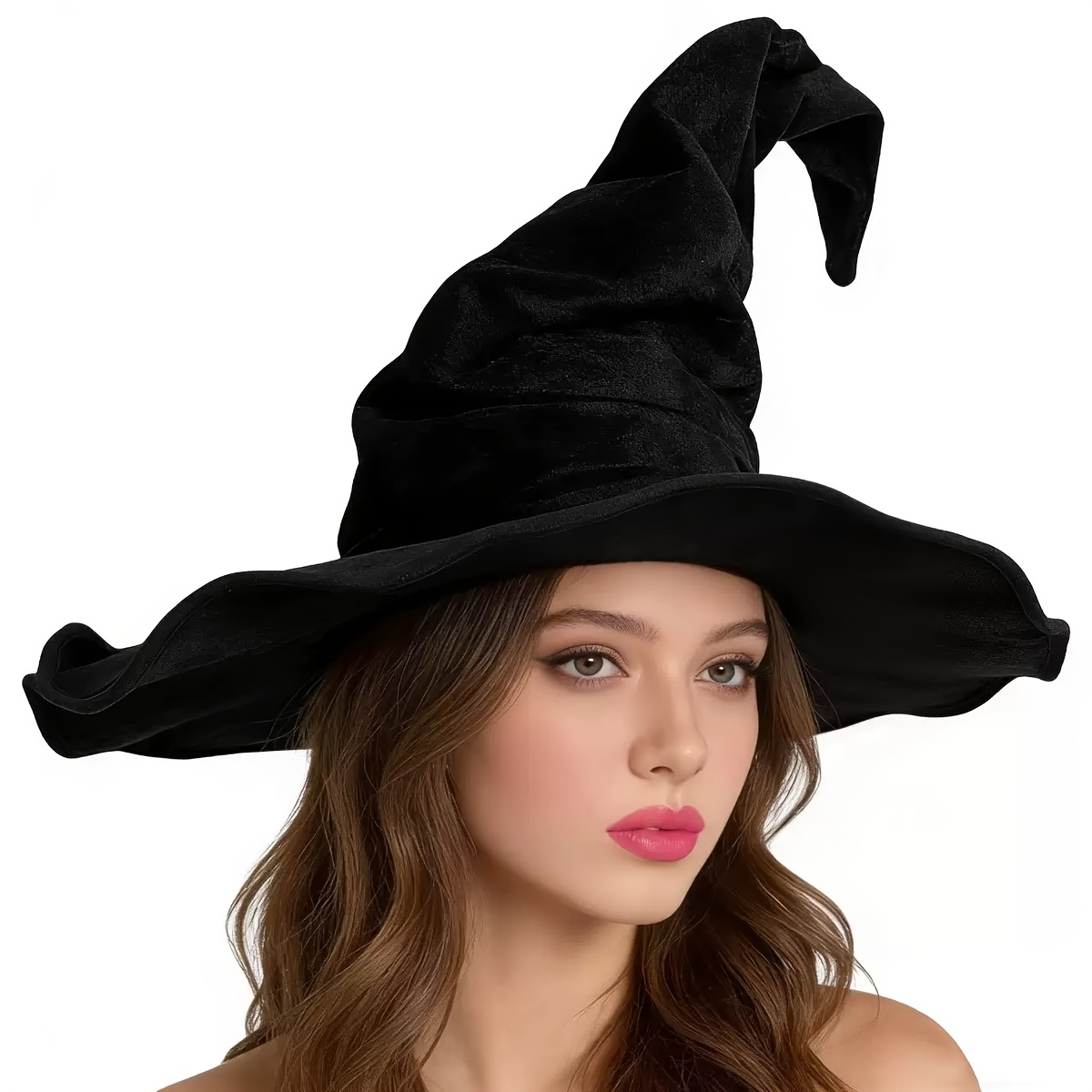 TEMU 2pcs Party Photo Booth Props Wizard And Witch Hat - Wizard Themed Party Hat For Halloween, Christmas, New Year, Graduation, Birthday -