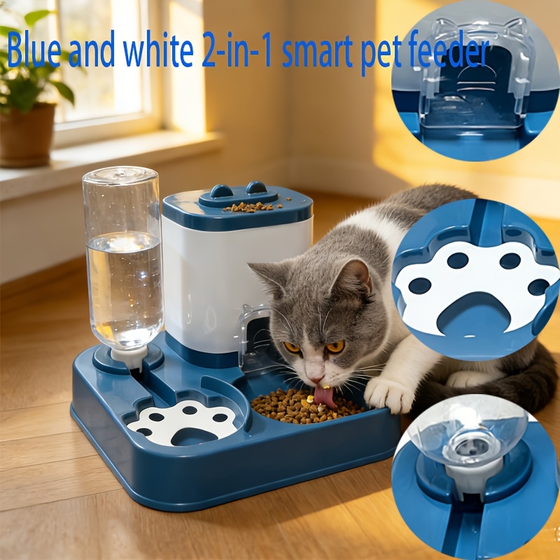 Smart Pet Feeder And Water Dispenser Set, Easy Assembly, Suitable for Cats And Small Dogs, Blue, Pink, Gray, Green, Yellow Available, Transparent/White 2 Specifications Available, Ideal Gift for Relatives, Friends, Colleagues, Non-Electric - Image 17