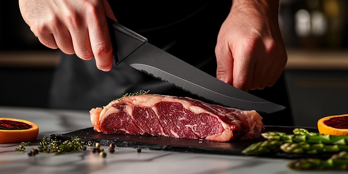 Knife Sets for Kitchen with Block, 14pcs/21pcs Kitchen Knife Set with Sharpener, with Heavy Poultry Shears And 6pcs Serrated Steak Knives Razor-Sharp, Stainless Steel, Lightweight, Anti-Slip Handle Self Sharpening, Dishwasher Safe, Anti-slip Handle