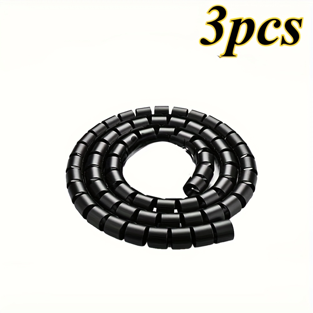 TEMU Lot de 3 tubes de gainage spiraux ignifuges, pour fil et câble de borne de recharge, tube de câblage, de durite d'huile hydraulique, convient