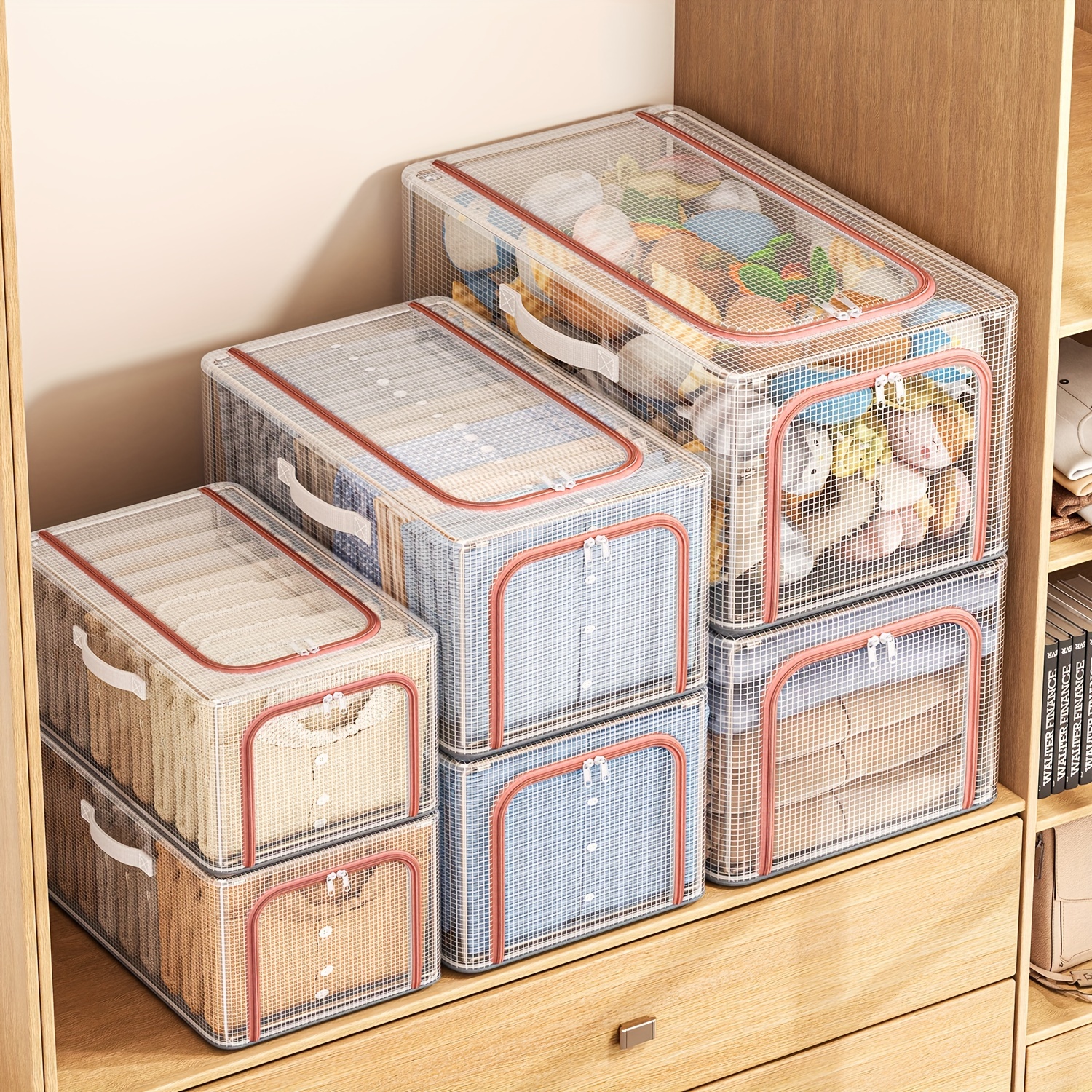 1er pack große aufbewahrungsboxen metallrahmen schrank