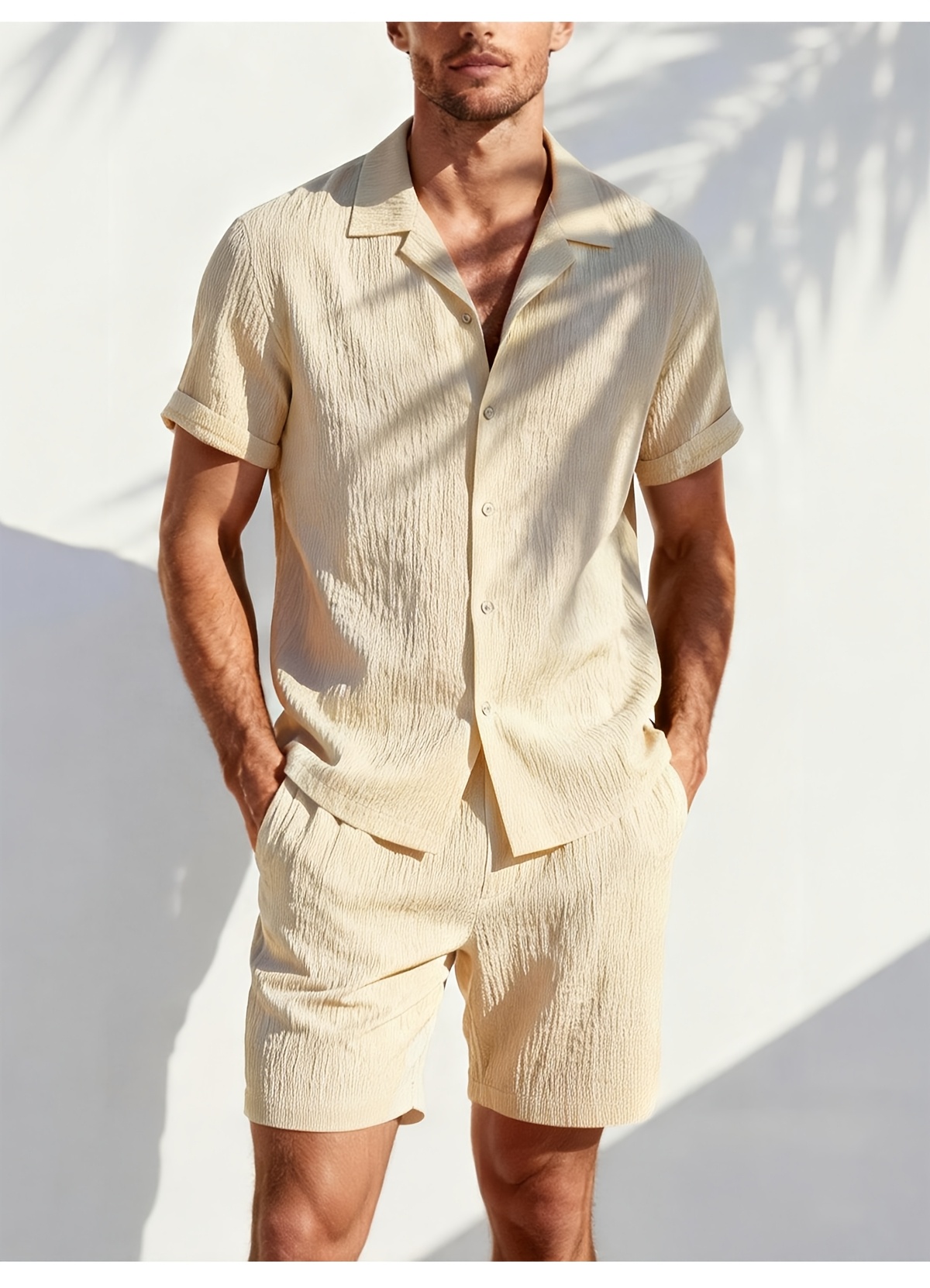 Men's Summer Casual Sportswear Set - High-Quality Shirts with Trendy Short Sleeves and Shorts 2pcs Set