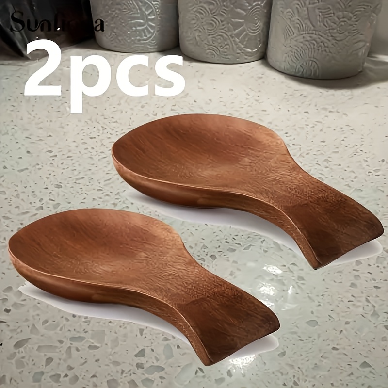 TEMU Kitchen Spoon Rest, Wooden Spoon Holder, Very Practical Small Tool, Convenient Kitchen Cooking Gadget