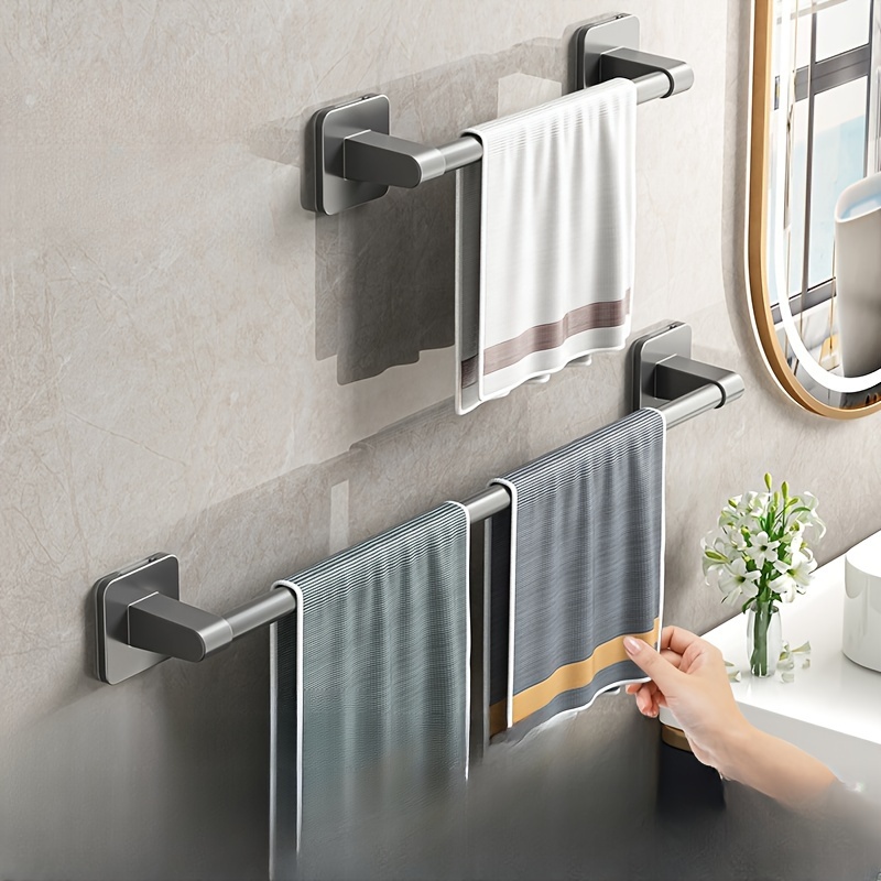 Stainless Steel No Drill Towel Rack Easy-Install Wall-Mounted