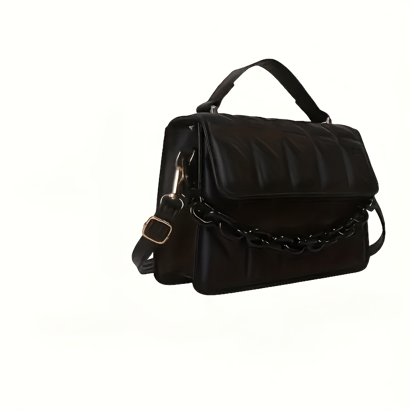 TEMU Sac Bandoulière Matelassé Tendance pour Femme, Couleur Unie avec Bandoulière Réglable, Fermeture Magnétique, Convient pour les Quotidiens, le