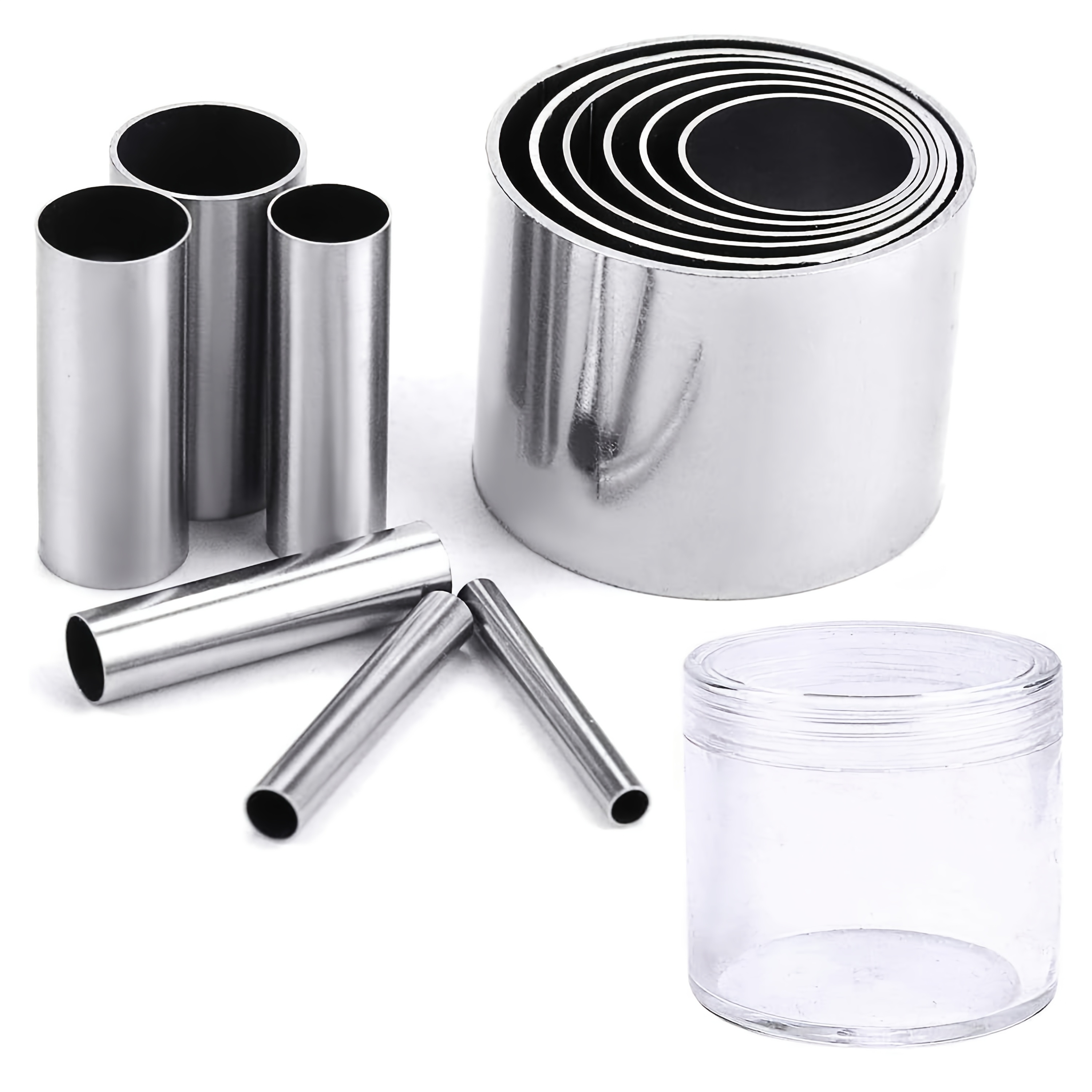12pcs Hollow Punch Set With Storage Box, Stainless Steel Round Clay Cutters Ceramic Dot Impression Die Tools Suitable For Polymer Clay Pottery Handmade Crafts
