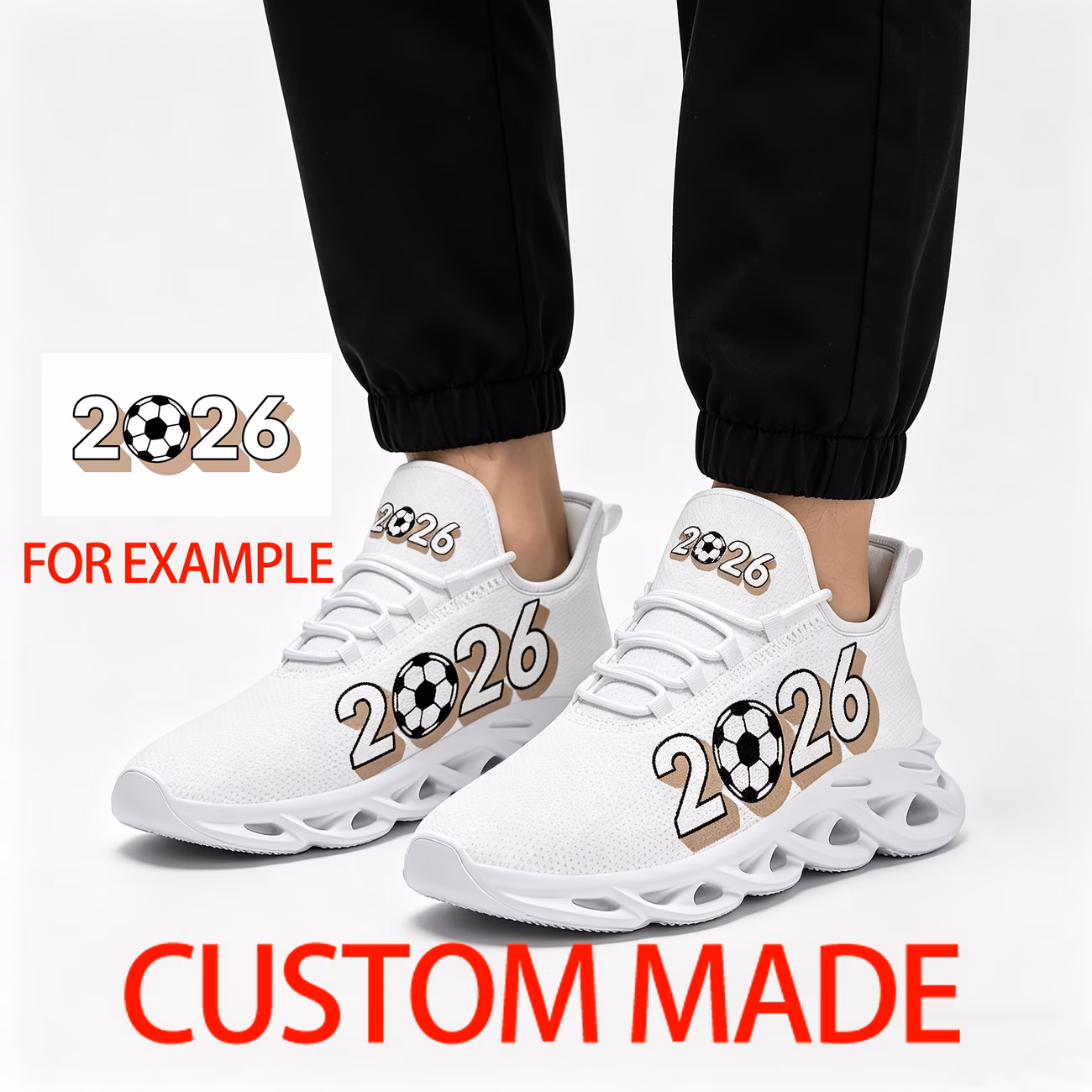 POWJIDY Men's Plus Size Custom Sneakers - /Text/, Breathable Low...