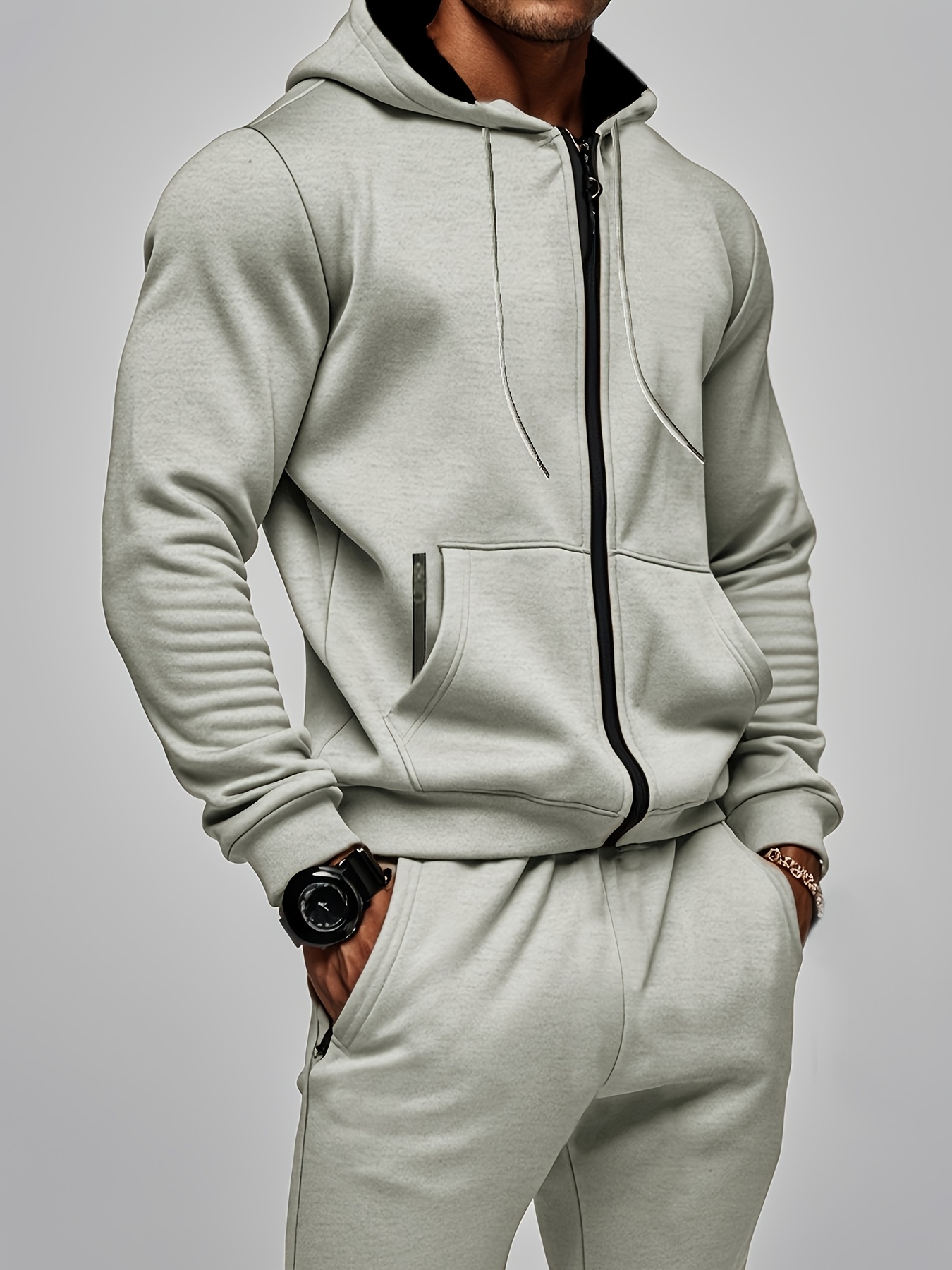 men full zip up hoodie sold on Temu United States
