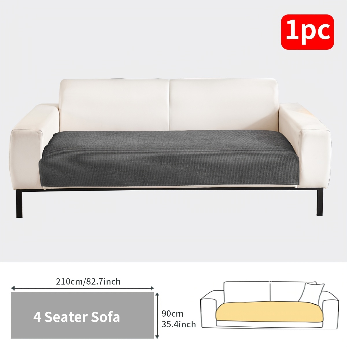 TEMU 1 Cojín de sofá de vellón de , Cojín de sofá universal para todas , de sofá antideslizante, Decoración de tela para el hogar