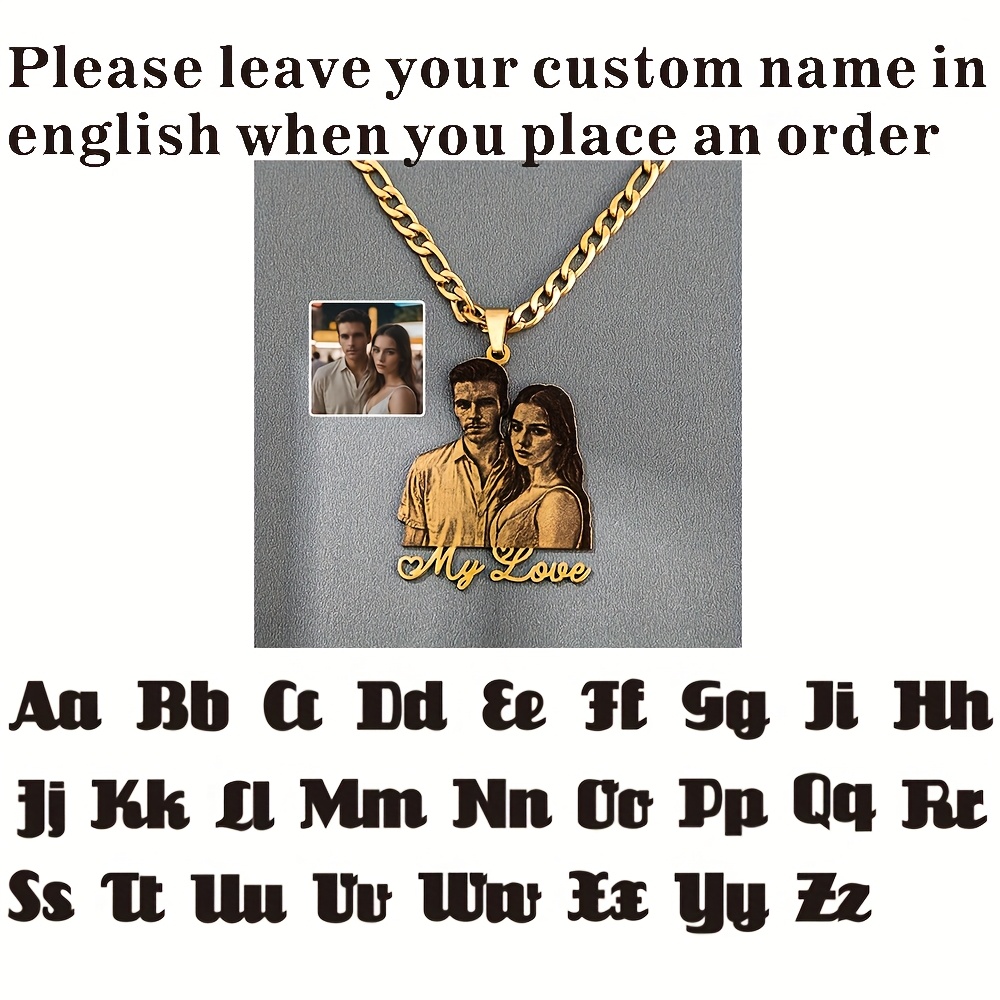 TEMU 1 Collar con colgante de texto de personalizado para mujer, con placa de acero inoxidable, fuente personalizada, pareja, amantes, , regalo