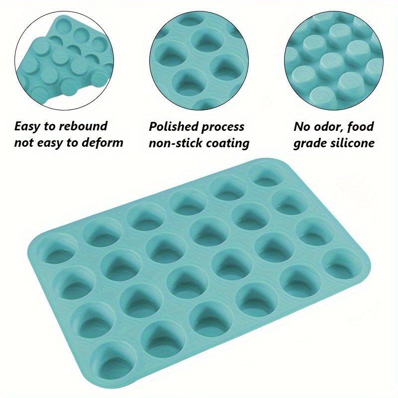 1pc silicone baking mold for cupcakes desserts 24   round design   muffins jelly puddings pastries   easy to   for home baking silicone bakeware details 1