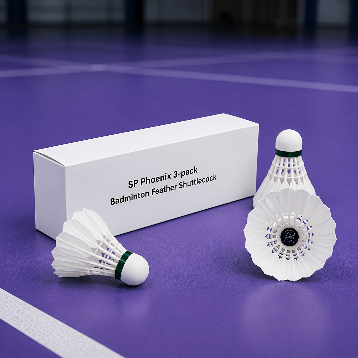 TEMU Phoenix 910 Badminton Shuttleroosters, 12 Pack Feather Badminton Balls, Durable Stable Flight For Training & , With Bonus Grip