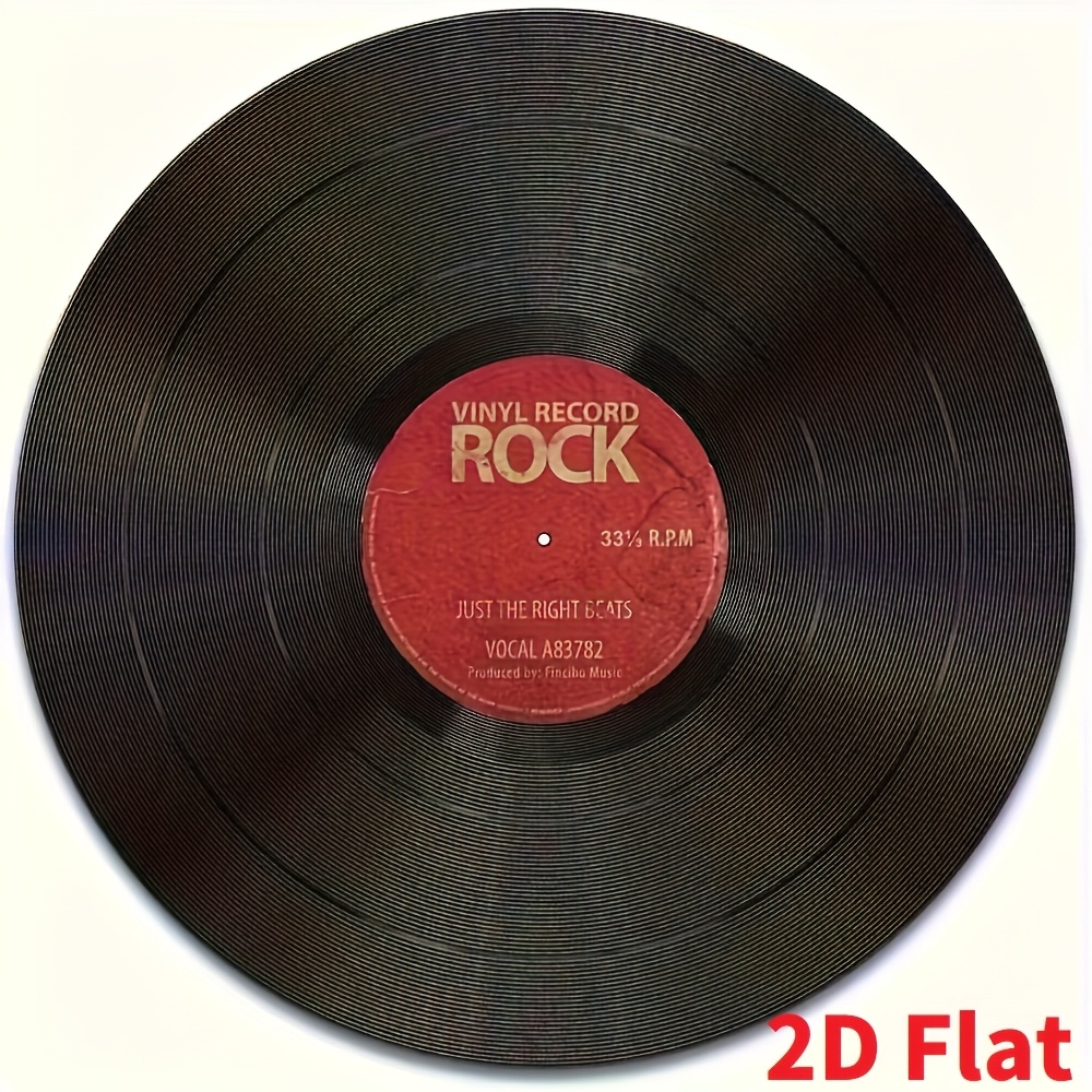 Image of 2d Flat Record Mouse Pad - Non-slip Rubber Base, Vintage Red And With "just The Right " Text, Ideal For Home, Office, And Gaming Desk Decor, Desktop Mouse Pad, Mousepad, Computer Mouse Pad, Desk Mat