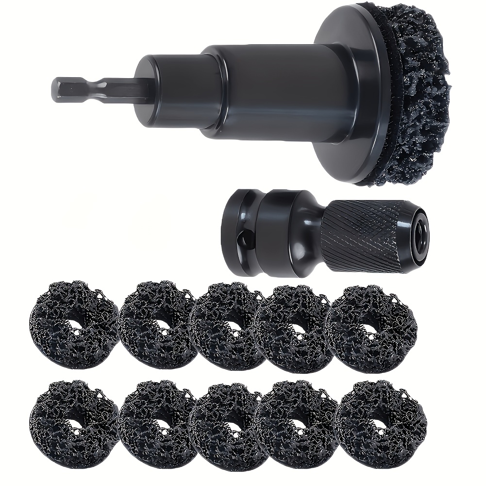 TEMU 13pcs Car Wheel Bearing Head Rust Removal Tool Set 1/2 Inch, Including 11 Polishing Wheels, Brake Disc Rust Removal Tools, No Battery Required,