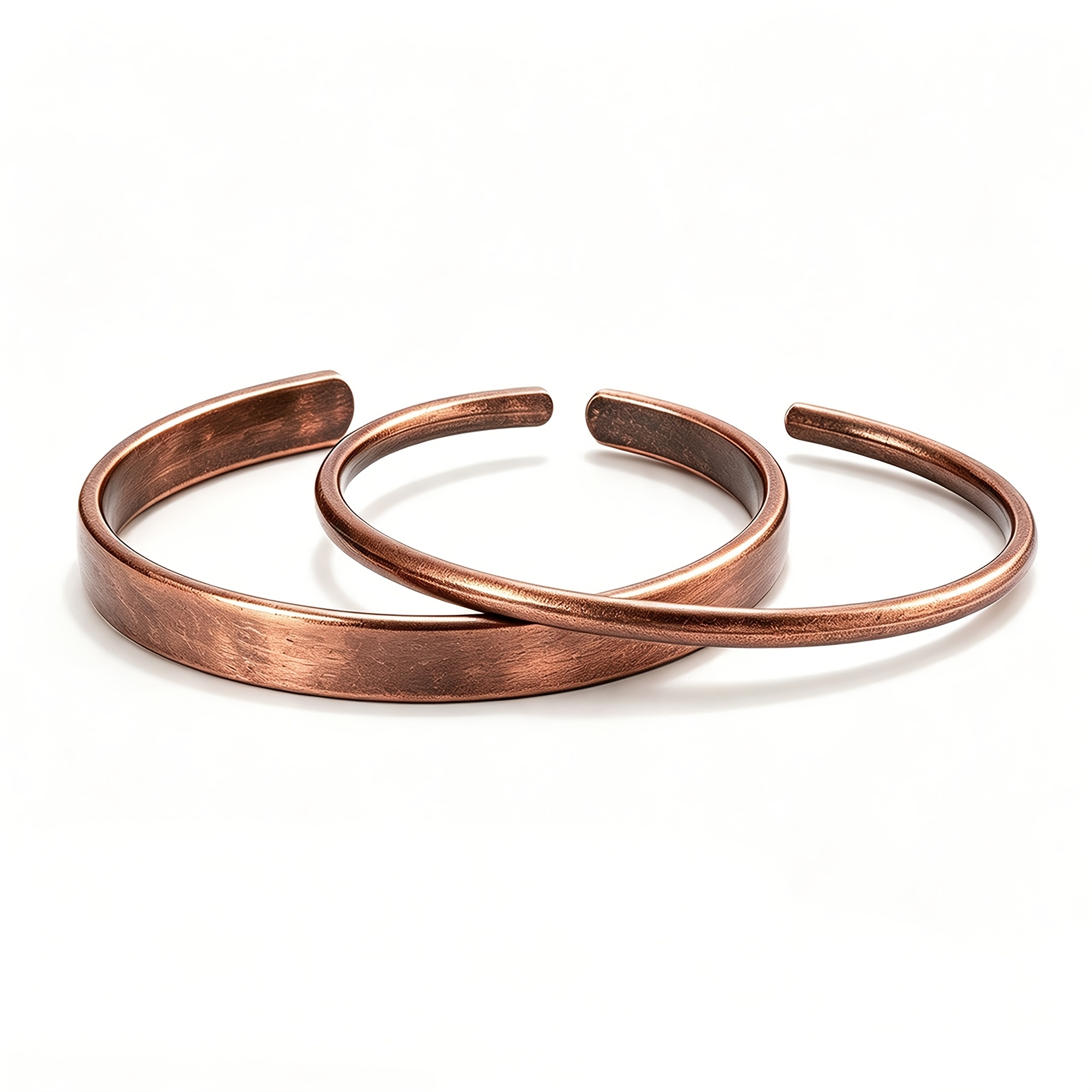 TEMU 2pcs Pure Copper Bracelets For Women And Men: Waterproof Cuff Bracelets For Men; Adjustable Chunky Copper Bangles – Jewellery Gifts