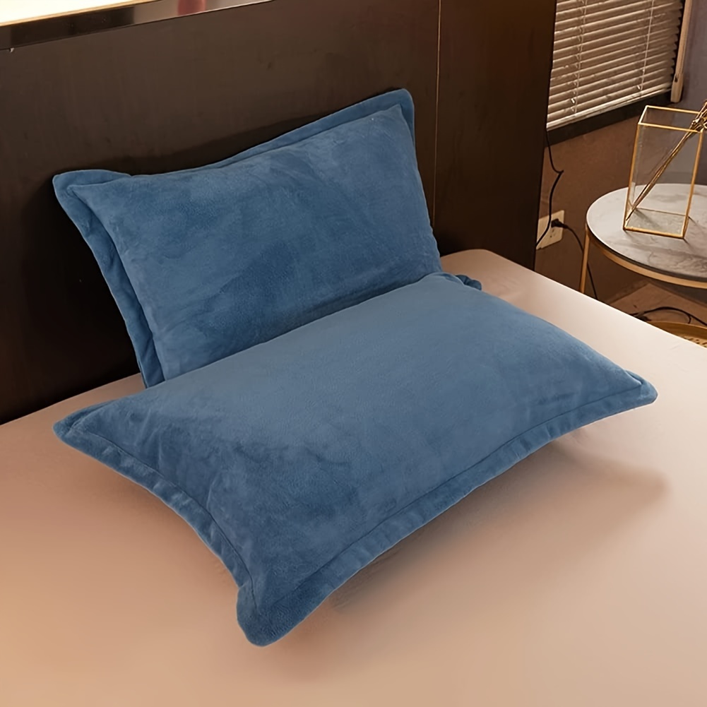 

2 Pieces Of Super Upholstery Pillowcase 27x16" Blue Rectangular With Tassel Pillowcase Sofa Bedroom Pillow Shell