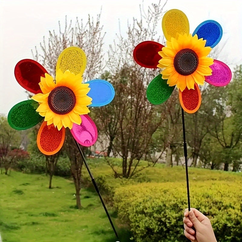 

Sunflower Wind Spinner 1 Pack, Plastic Garden Windmill, Non-electrical Pinwheel For Outdoor Decor