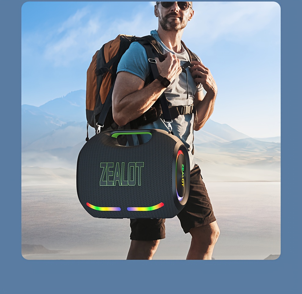   ze21 250w high power wireless speaker portable for outdoor use with 5 speakers built in 48000mah battery rgb color lights compatible with sd usb aux supports two serial speakers hands free calling supports mobile tablet tv computer Product details 8