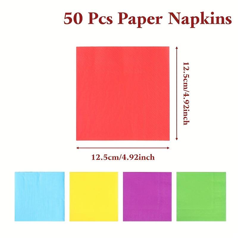 Image of 50pcs, Rainbow Birthday Party Paper Napkins, Carnivals Disposable Paper Napkins Set, Perfect For Festive Carnivals Shower & Birthday Parties & - Ideal Gift For Party Hosts