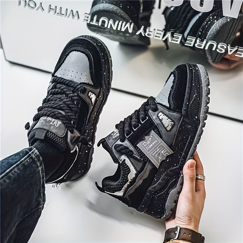 unisex retro skateboard sneakers black gray streetwear shoes