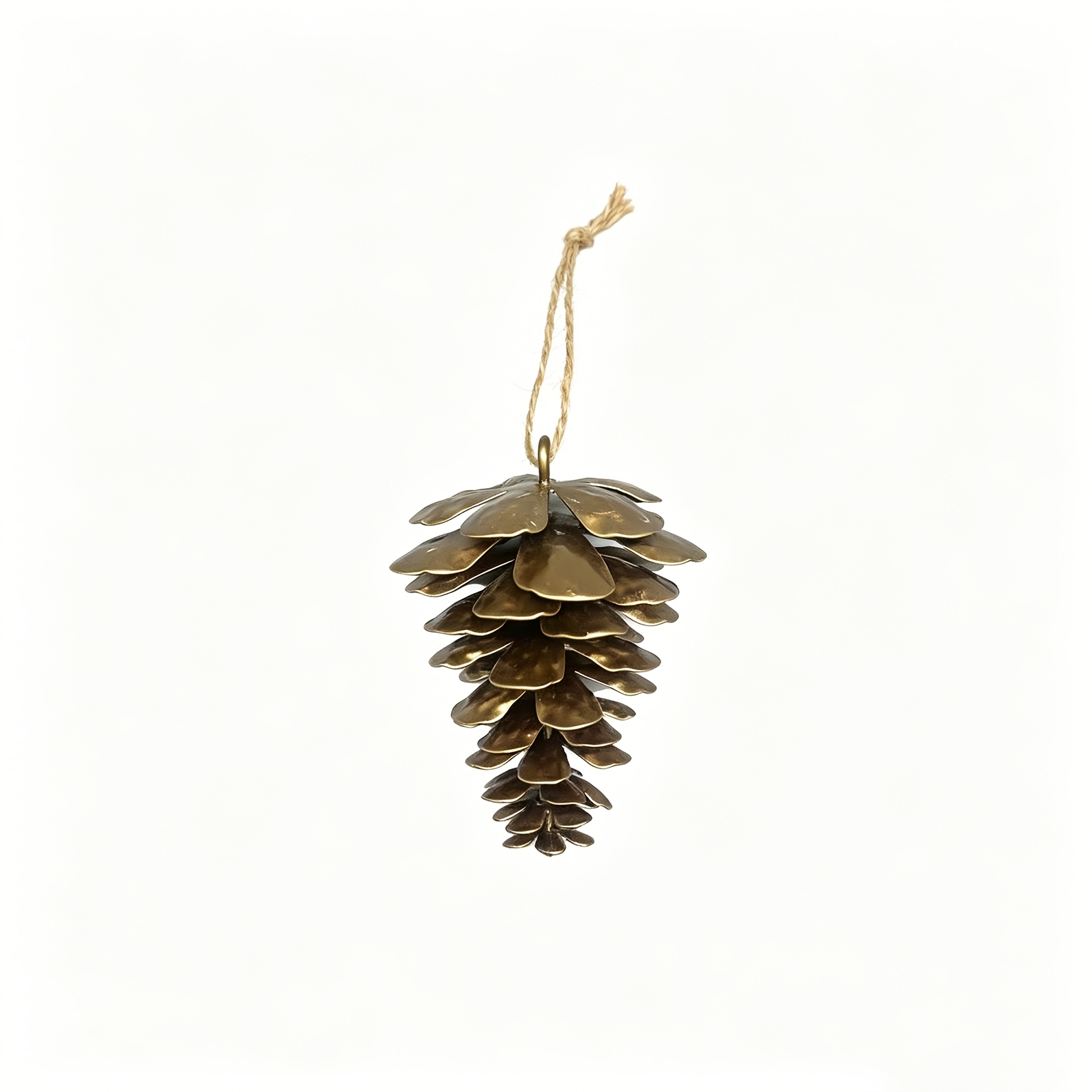 TEMU Driedimensionaal gelaagd metalen hangornament, vintage dennenappelvormig decoratief hangornament, zachte feestdecoratie voor veranda- en