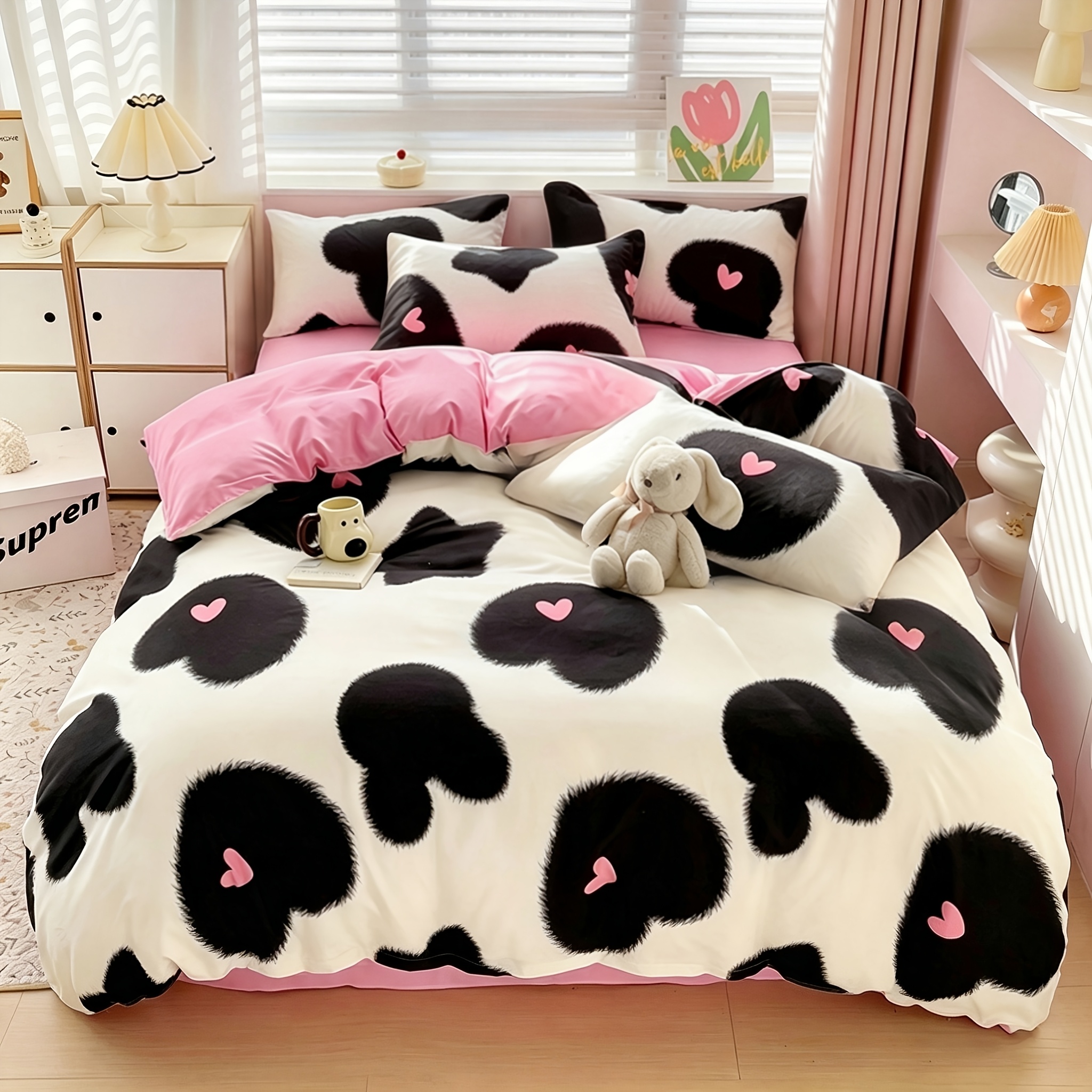 3pcs Bedroom 100% Polyester Printed Quilt Cover Pillowcase Combination Quilt Cover Set